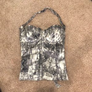 NWOT Marciano snake skin print halter